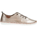 Gold - Lifestyle - Lunar Womens-Ladies St Ives Metallic Leather Plimsolls