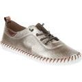 Gold - Front - Lunar Womens-Ladies St Ives Metallic Leather Plimsolls