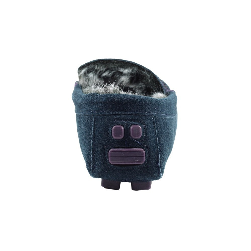 Blue - Back - Lazy Dogz Mens Percy II Suede Slippers