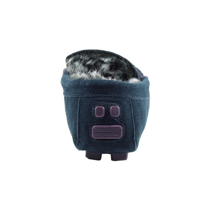 Blue - Back - Lazy Dogz Mens Percy II Suede Slippers
