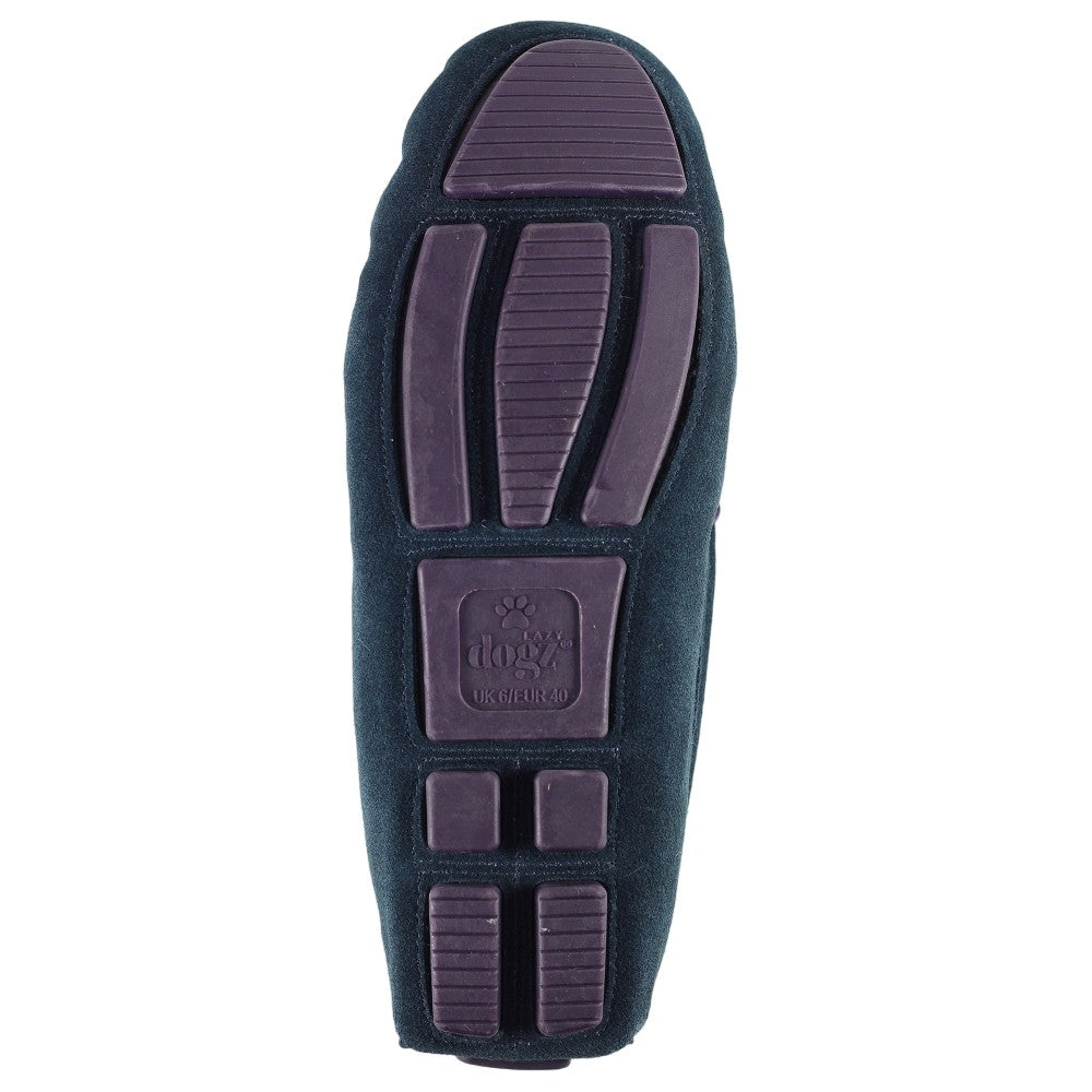 Blue - Side - Lazy Dogz Mens Percy II Suede Slippers