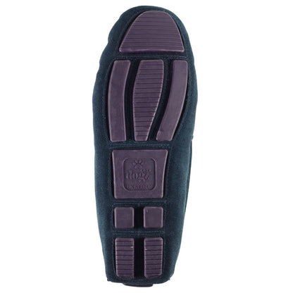 Blue - Side - Lazy Dogz Mens Percy II Suede Slippers
