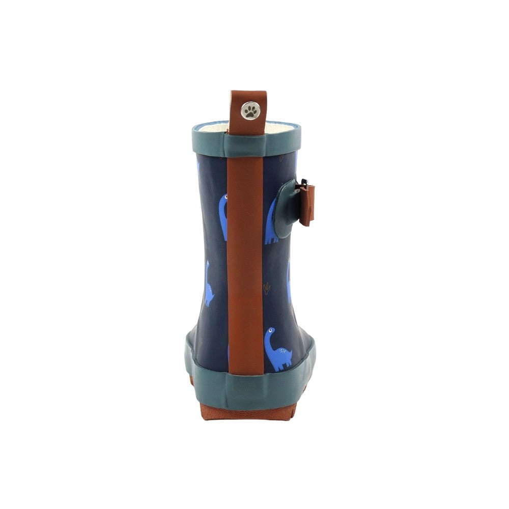 Blue - Back - Lazy Dogz Childrens-Kids Bronty Wellington Boots