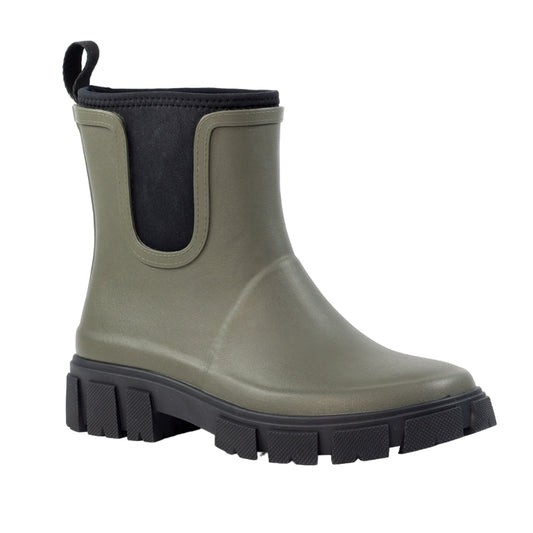 Olive - Front - Lazy Dogz Womens-Ladies Lake Ankle Wellington Boots