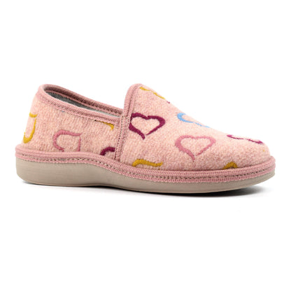Pink - Front - Lunar Womens-Ladies Joyful Slippers