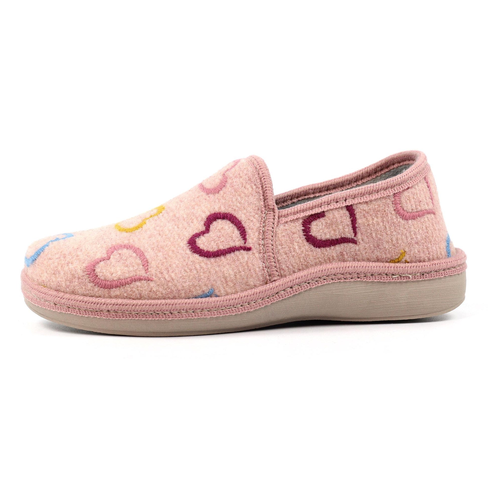 Pink - Side - Lunar Womens-Ladies Joyful Slippers