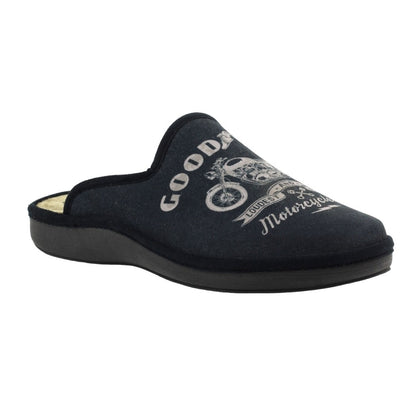 Grey - Front - Goodyear Mens Huxley Mule Slippers