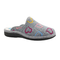 Grey - Front - Lunar Womens-Ladies Love Mule Slippers