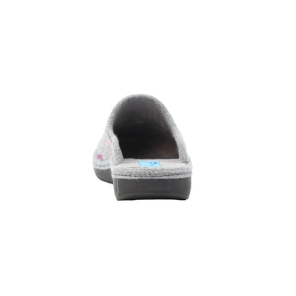 Grey - Back - Lunar Womens-Ladies Love Mule Slippers