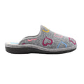 Grey - Side - Lunar Womens-Ladies Love Mule Slippers