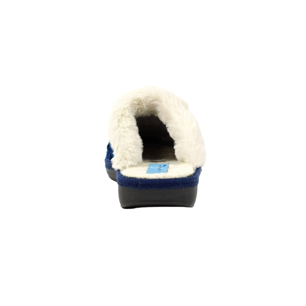 Blue - Back - Lunar Womens-Ladies Wilder Mule Slippers