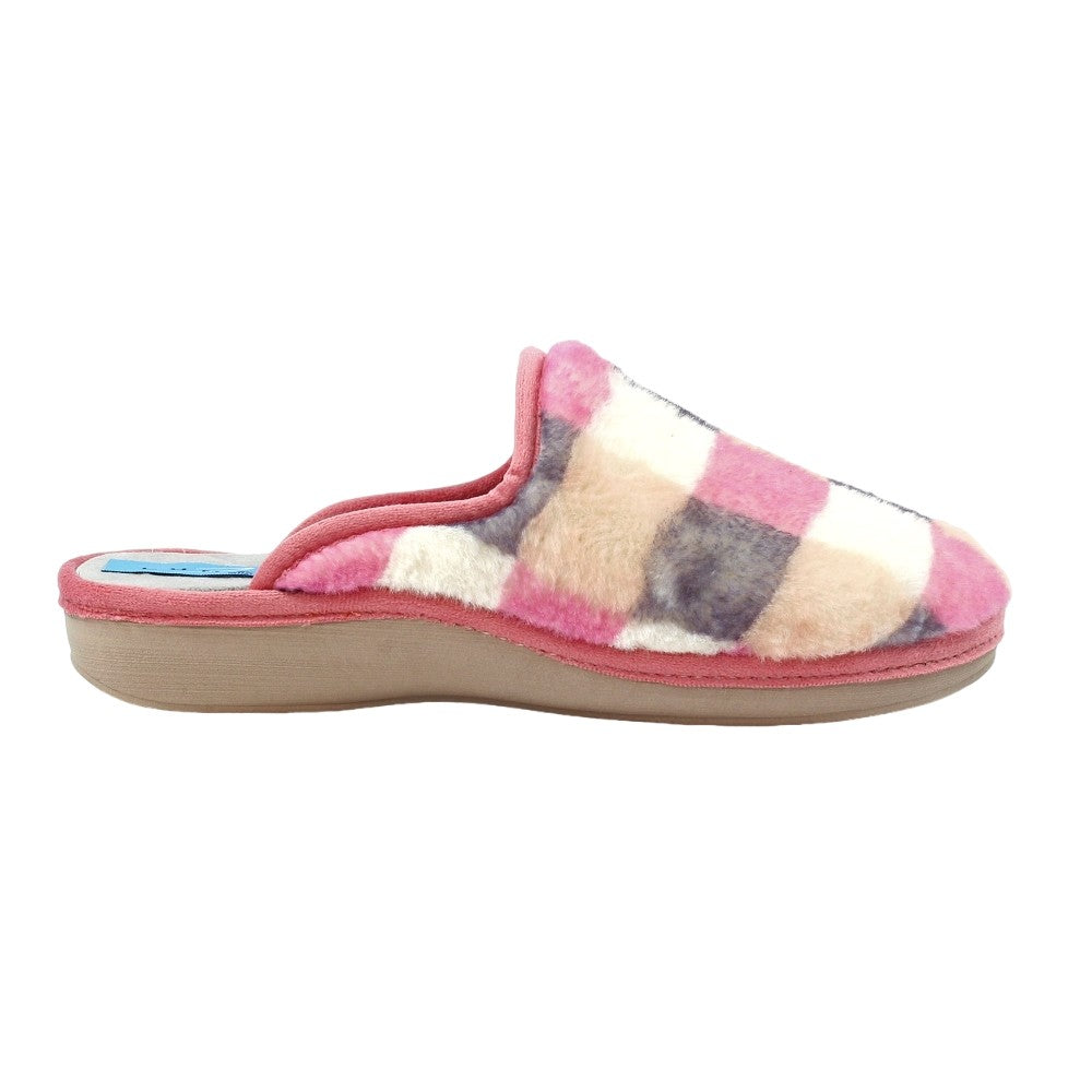Pink - Side - Lunar Womens-Ladies Yasmina Mule Slippers