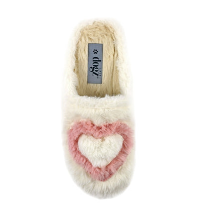 White - Pack Shot - Lazy Dogz Womens-Ladies Million Mule Slippers
