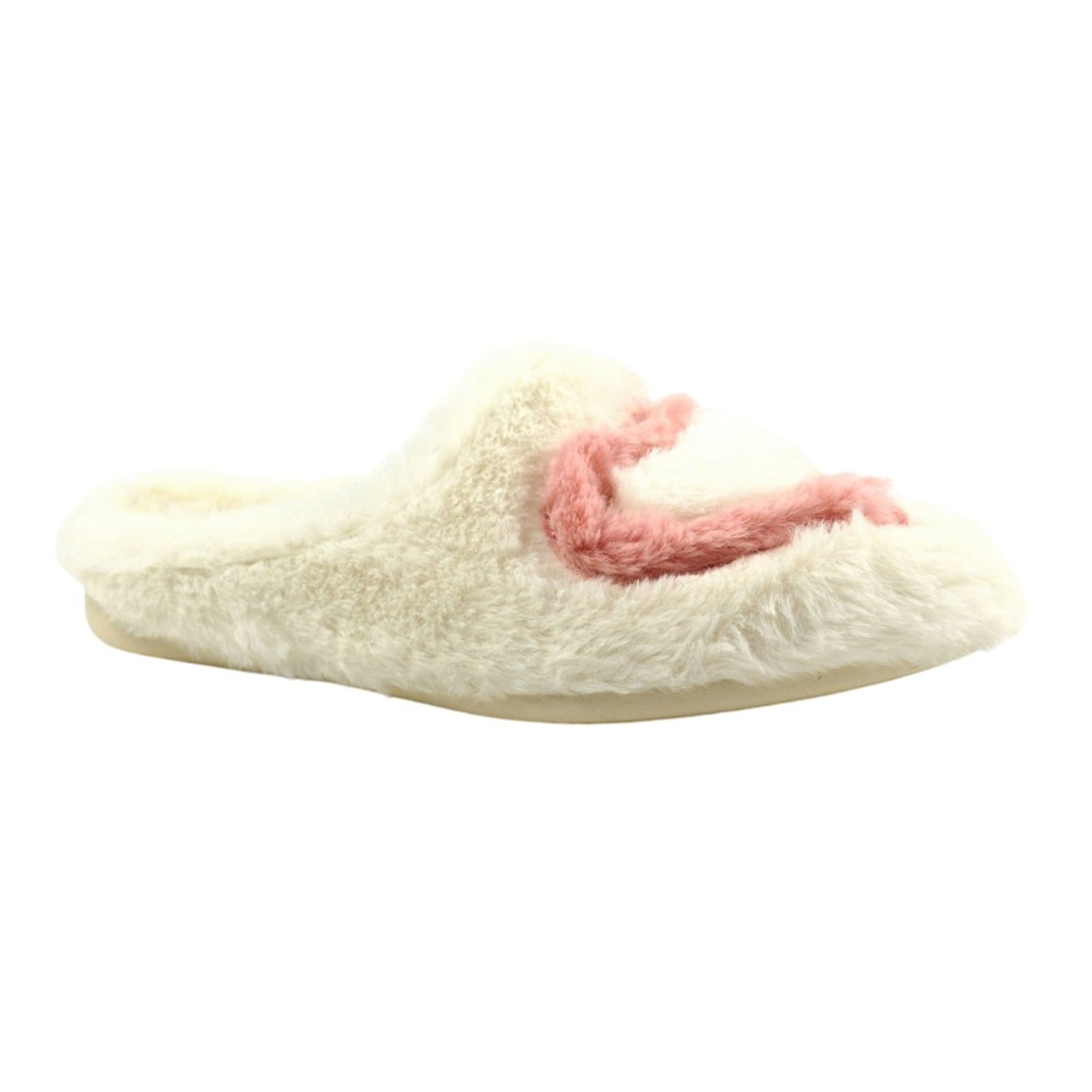 White - Front - Lazy Dogz Womens-Ladies Million Mule Slippers