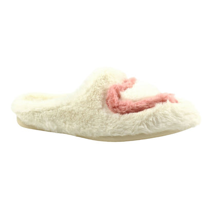 White - Front - Lazy Dogz Womens-Ladies Million Mule Slippers