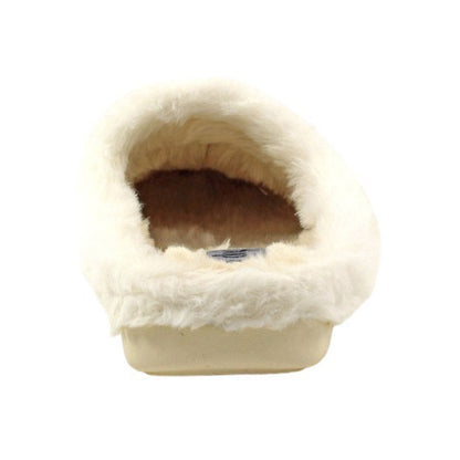 White - Back - Lazy Dogz Womens-Ladies Million Mule Slippers