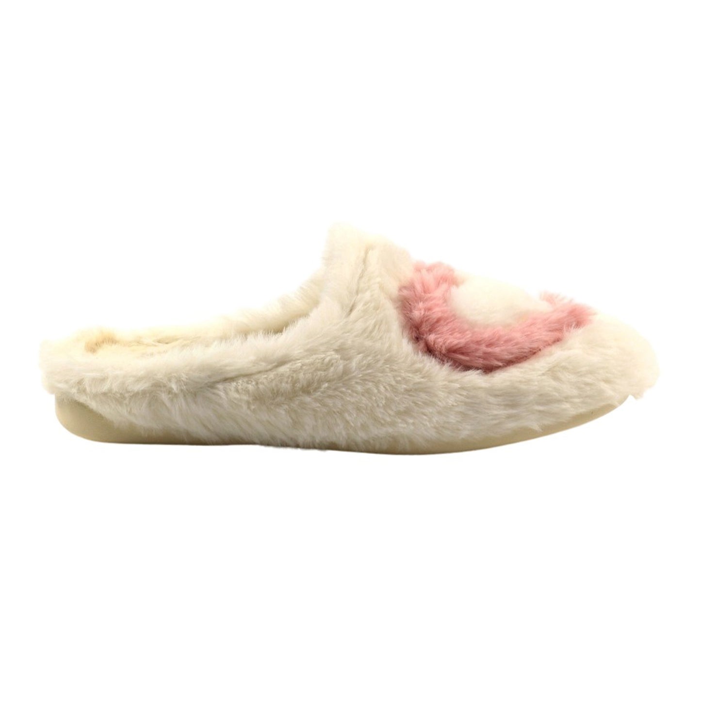 White - Side - Lazy Dogz Womens-Ladies Million Mule Slippers