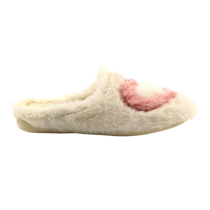 White - Side - Lazy Dogz Womens-Ladies Million Mule Slippers
