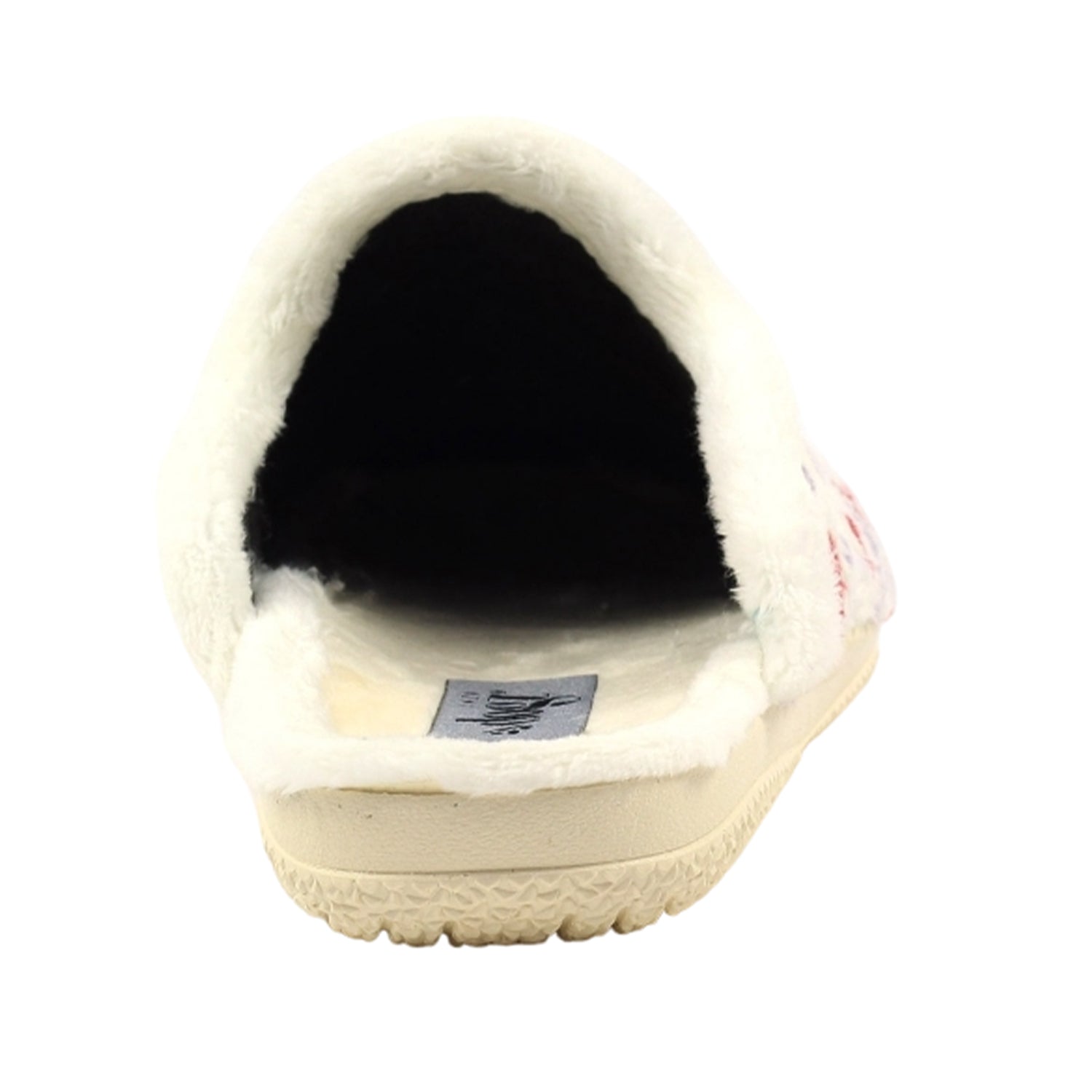 White - Back - Lazy Dogz Womens-Ladies Eternity Mule Slippers