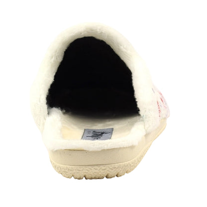 White - Back - Lazy Dogz Womens-Ladies Eternity Mule Slippers