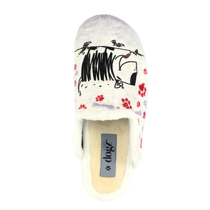 White - Pack Shot - Lazy Dogz Womens-Ladies Eternity Mule Slippers