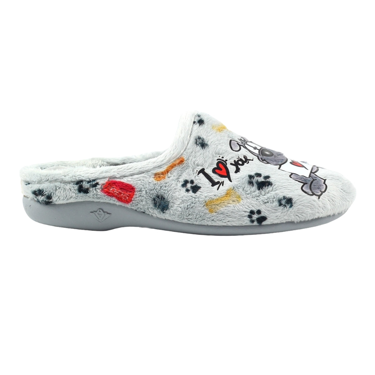 Grey - Lifestyle - Lazy Dogz Womens-Ladies Euphoria Mule Slippers