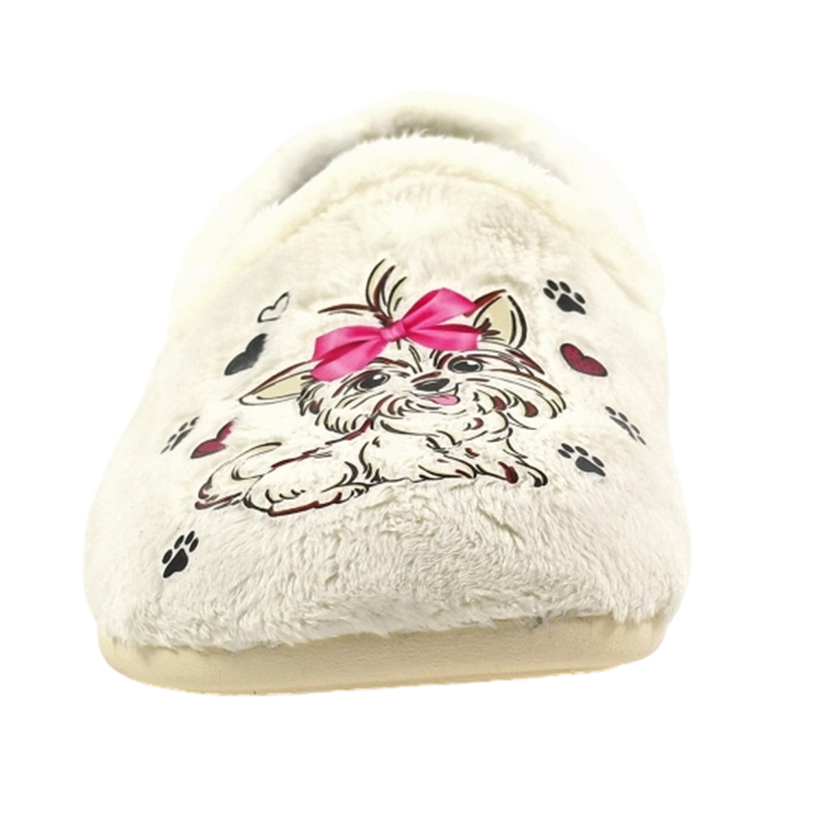 White - Side - Lazy Dogz Womens-Ladies Escape Slippers