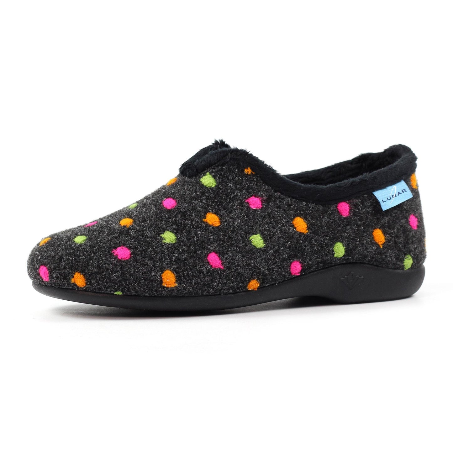 Black - Side - Lunar Womens-Ladies Studio Slippers