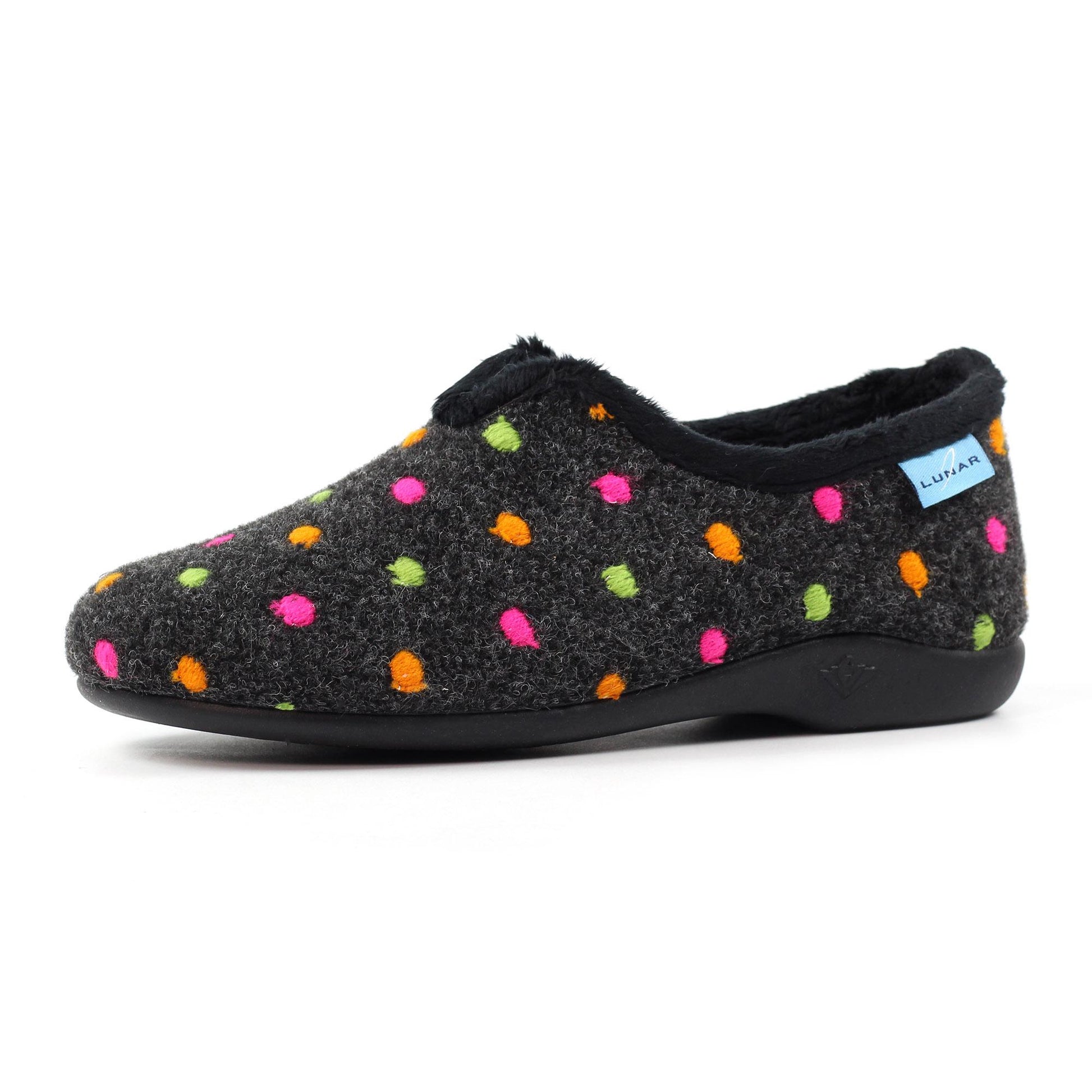 Black - Side - Lunar Womens-Ladies Studio Slippers