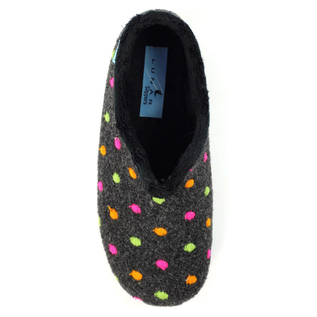 Black - Pack Shot - Lunar Womens-Ladies Studio Slippers