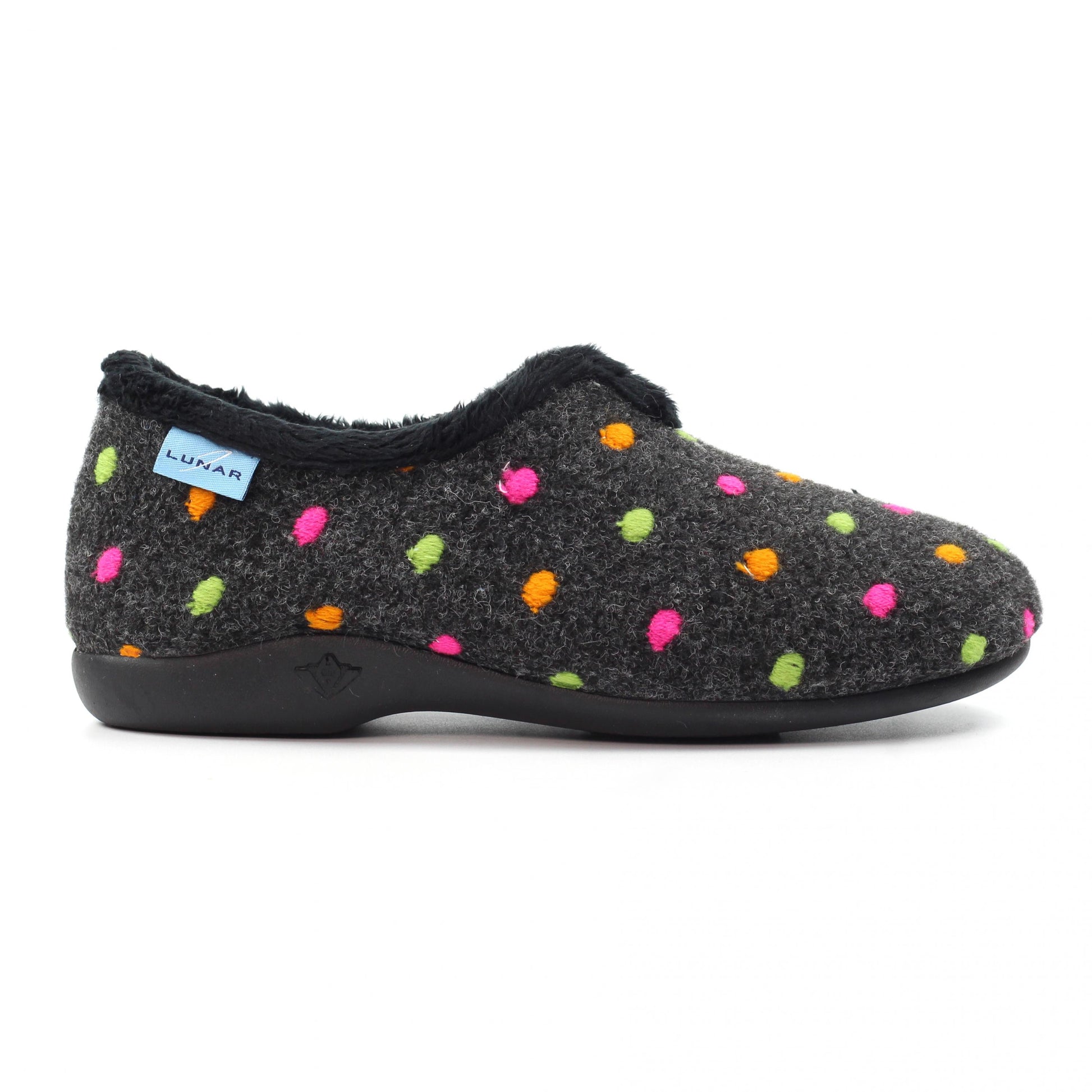 Black - Back - Lunar Womens-Ladies Studio Slippers
