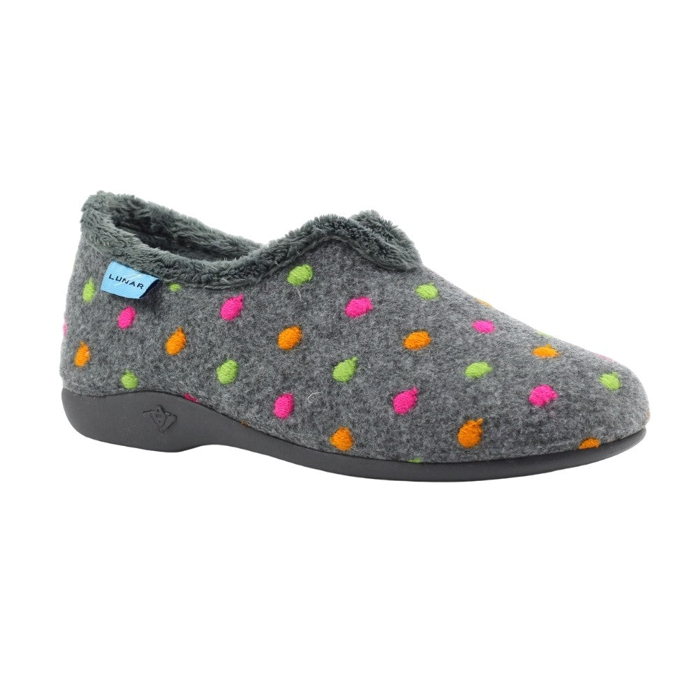 Grey - Front - Lunar Womens-Ladies Studio Slippers