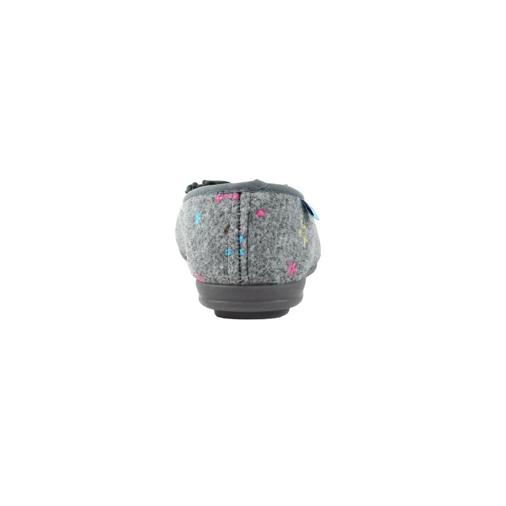 Grey - Back - Lunar Womens-Ladies Berry Pumps