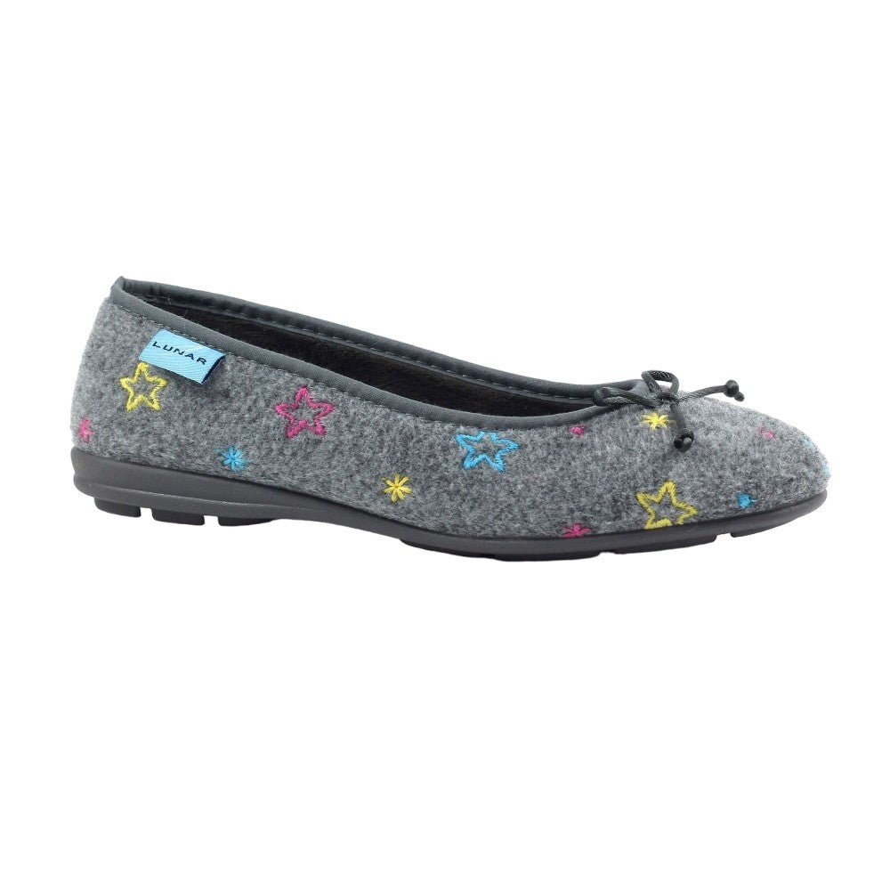 Grey - Front - Lunar Womens-Ladies Berry Pumps