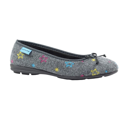 Grey - Front - Lunar Womens-Ladies Berry Pumps