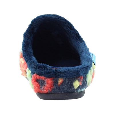 Navy - Back - Lunar Womens-Ladies Valentine Mule Slippers