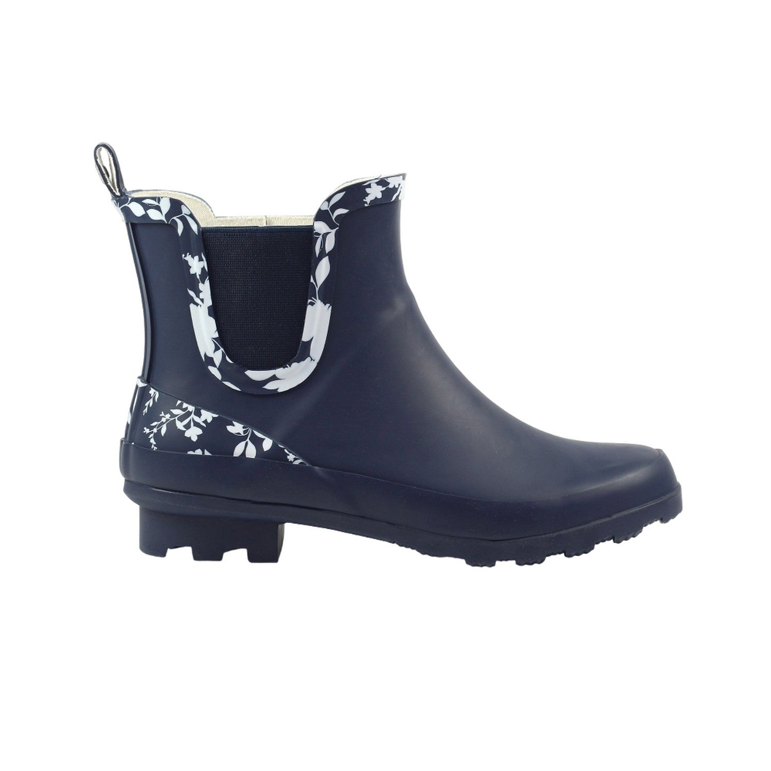 Navy - Side - Lazy Dogz Womens-Ladies Prairie Wellington Boots