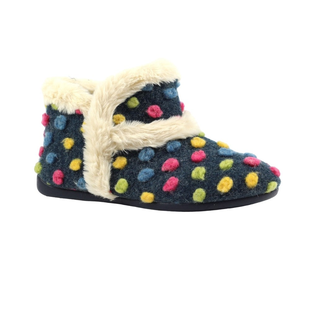 Navy - Front - Lunar Womens-Ladies Latte Slipper Boots