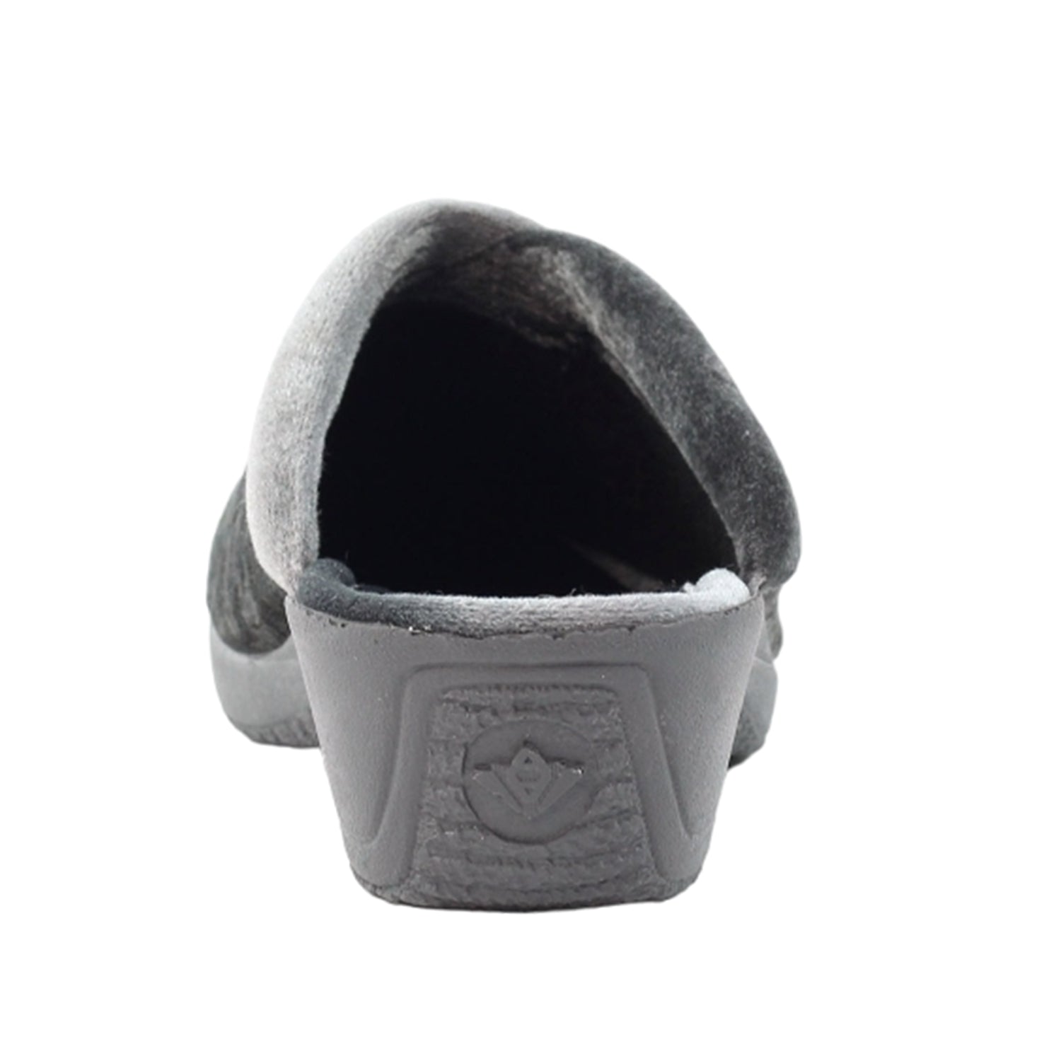 Grey - Back - Lunar Womens-Ladies Amaretto Mule Slippers