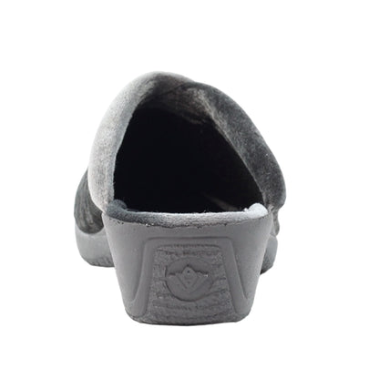 Grey - Back - Lunar Womens-Ladies Amaretto Mule Slippers