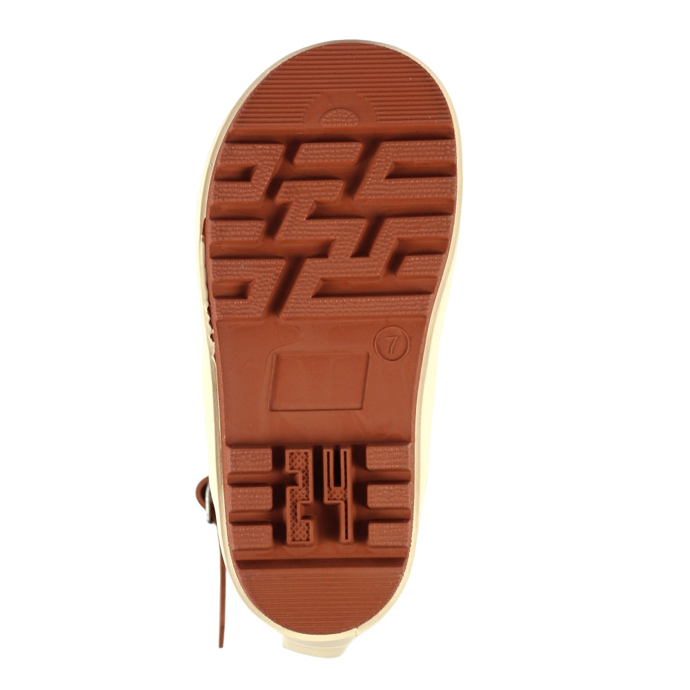 Beige - Close up - Lazy Dogz Childrens-Kids Downy Wellington Boots