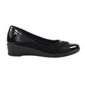 Black - Lifestyle - Lunar Womens-Ladies Faux Leather Wedge Shoes