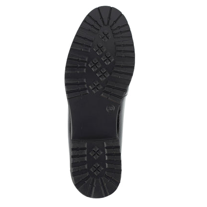 Black - Close up - Lunar Womens-Ladies Vivi Patent Faux Leather Loafers