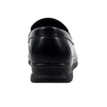 Black - Back - Lunar Womens-Ladies Salma Faux Leather Wedge Shoes