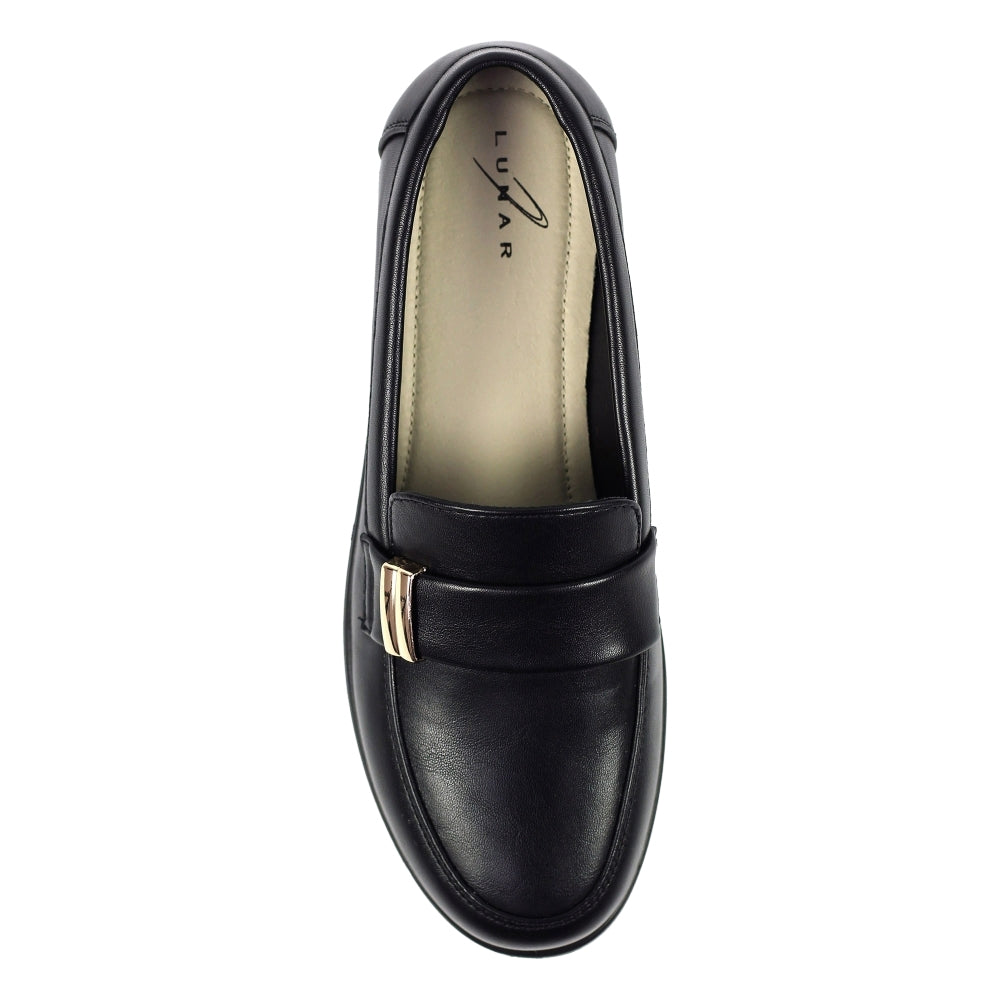 Black - Lifestyle - Lunar Womens-Ladies Salma Faux Leather Wedge Shoes
