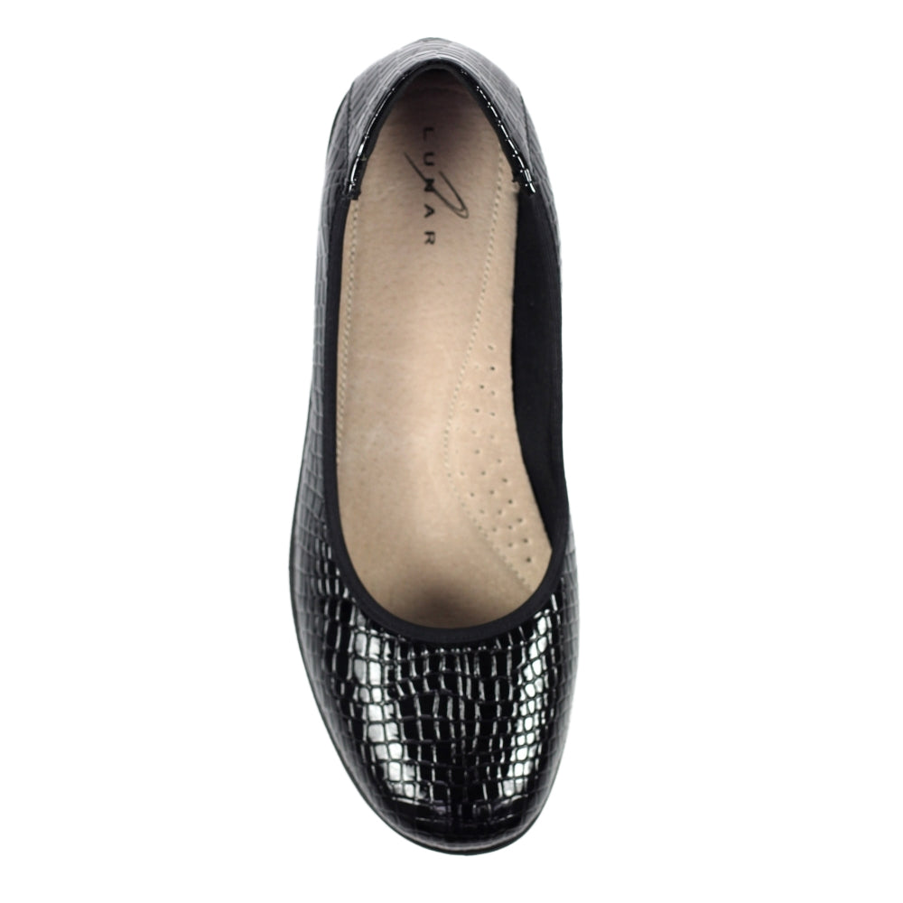Black - Lifestyle - Lunar Womens-Ladies Winnie Faux Leather Wedge Shoes