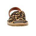 Brown-Beige - Close up - Lunar Womens-Ladies Azura Leopard Print Leather Sandals