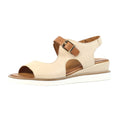 Natural - Side - Lunar Womens-Ladies Spring Leather Wedge Sandals