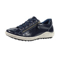 Navy - Side - Lunar Womens-Ladies Napier Patent Faux Leather Shoes