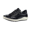 Black - Side - Lunar Womens-Ladies Napier Patent Faux Leather Shoes